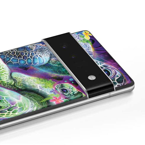 Rainbow Sea Turtles by Sheena Pike Google Pixel 6 Skin